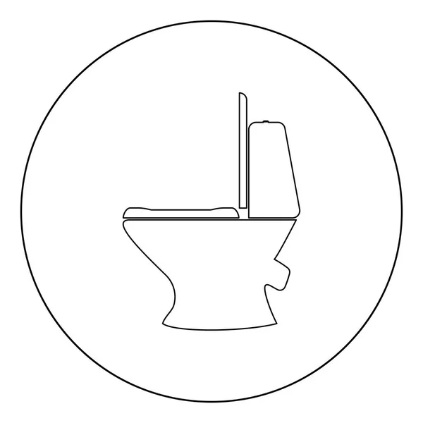 Toilettenschüssel Symbol Schwarze Farbe Kreis Vektor Illustration — Stockvektor