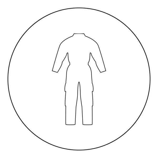 Coverall Symbol Schwarze Farbe Kreis Vektorabbildung — Stockvektor