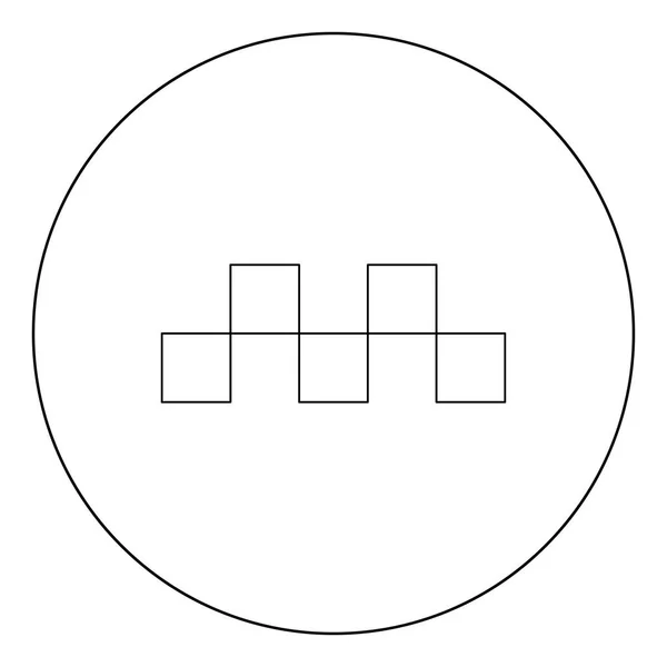 Icône Symbole Taxi Couleur Noire Dans Illustration Vectorielle Circulaire — Image vectorielle