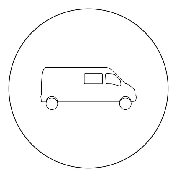 Мікроавтобус Значок Чорного Кольору Колі Векторні Ілюстрації — стоковий вектор