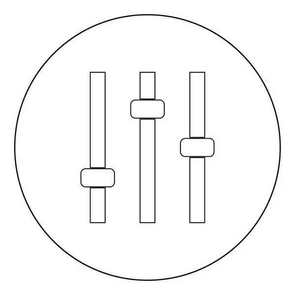 圆形矢量图中的控制面板图标黑色 — 图库矢量图片