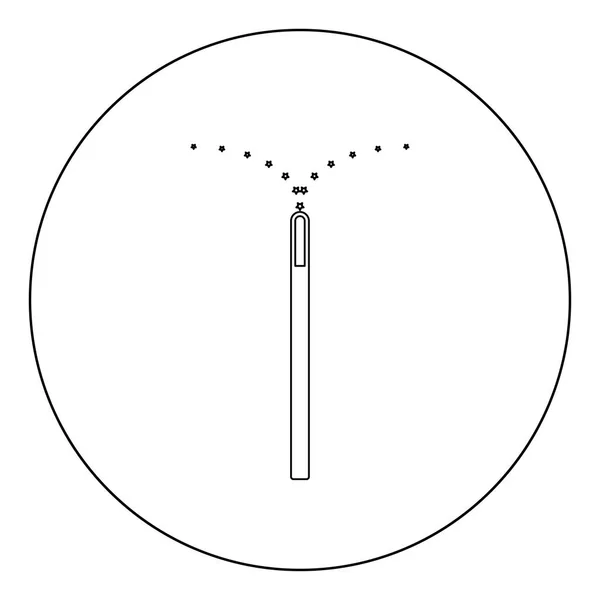 Zauberstab Symbol Schwarze Farbe Kreis Vektor Illustration — Stockvektor