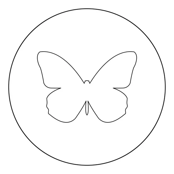 Icono Mariposa Color Negro Ilustración Vector Círculo — Archivo Imágenes Vectoriales