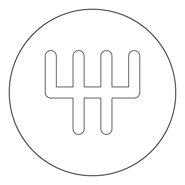 Hız değiştirici simgesi anahat siyah renk daire vektör çizim