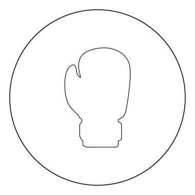 Boks eldiveni simgesi anahat siyah renk daire vektör çizim