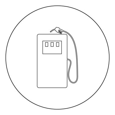 Gaz stration simgesi anahat siyah renk daire vektör çizim