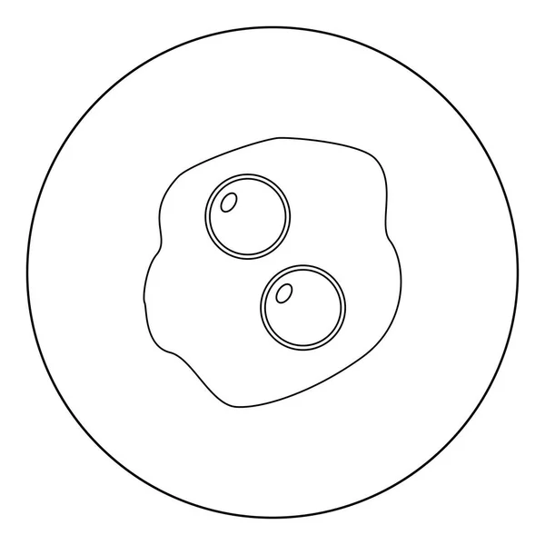 Αυγά Ομελέτα Εικονίδιο Διάρθρωσης Μαύρο Χρώμα Κύκλο Εικονογράφηση Διάνυσμα — Διανυσματικό Αρχείο