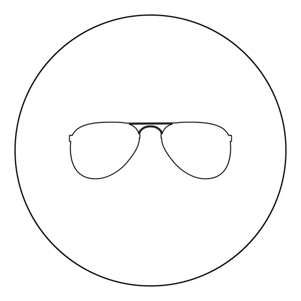 眼镜图标轮廓黑色圆圈矢量插图 — 图库矢量图片