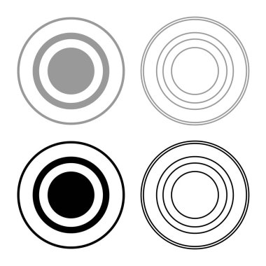 Radyo sinyali sembol simge kümesi gri siyah renkli anahat bağlanmak