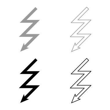 Gri siyah renkli anahat yıldırım Icon set