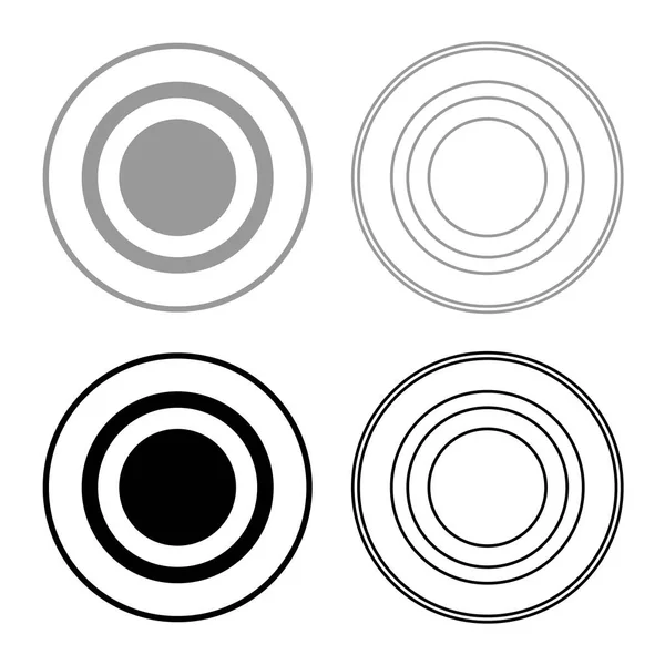Ραδιοφωνικό Σήμα Σύμβολο Σύνδεση Εικονίδιο Σετ Γκρι Χρώμα Μαύρο Περίγραμμα — Διανυσματικό Αρχείο