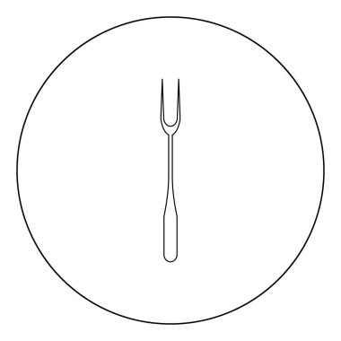 Daire vektör çizim büyük çatal siyah simgesinde düz stil izole .