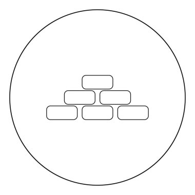 Daire vektör çizim simgesinde piramit siyah düz stil izole .