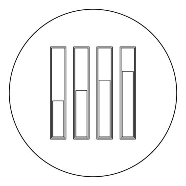 Diyagram büyüme siyah daire vektör çizim simgesinde düz stil izole .