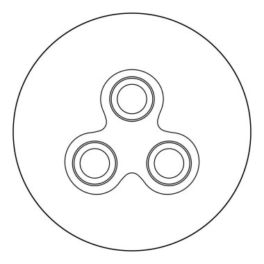 El spinner siyah simgesi daire vektör çizim içinde düz stil izole .
