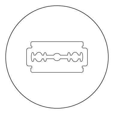 Bıçak ustura siyah daire vektör çizim simgesinde düz stil izole .