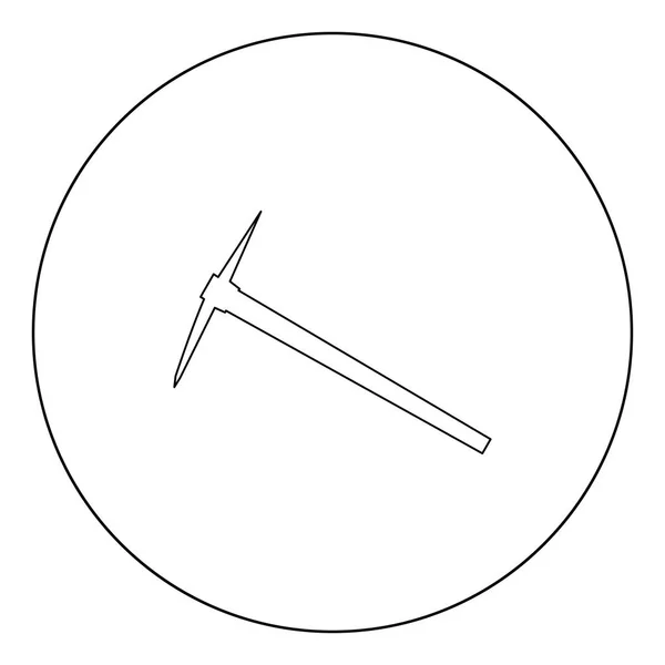 Pickaxe Icône Noire Cercle Vectoriel Illustration Isolé Style Plat — Image vectorielle