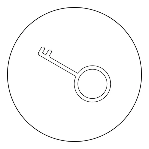 Svart Nyckelikonen Cirkel Vektorillustration Isolerade Platt Stil — Stock vektor