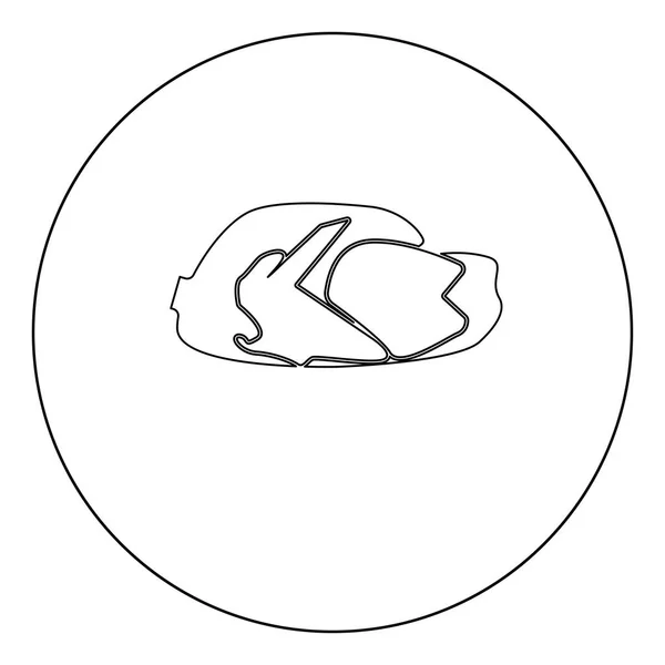Жареный Куриное Блюдо Черная Икона Круге Векторной Иллюстрации Изолированный Плоский — стоковый вектор