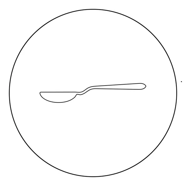 Lepel Zwart Pictogram Cirkel Vectorillustratie Geïsoleerd Vlakke Stijl — Stockvector