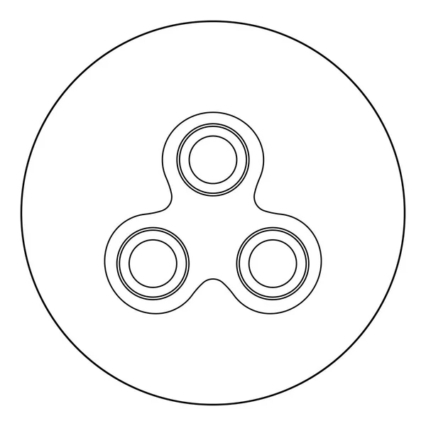 Handspinner Schwarzes Symbol Kreis Vektor Illustration Isoliert Flachen Stil — Stockvektor