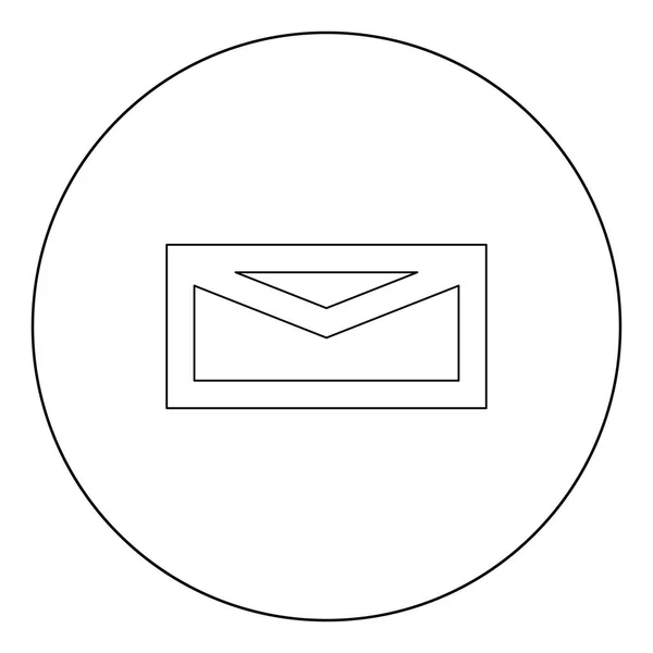 Poste Icône Noire Cercle Vectoriel Illustration Isolé Style Plat — Image vectorielle