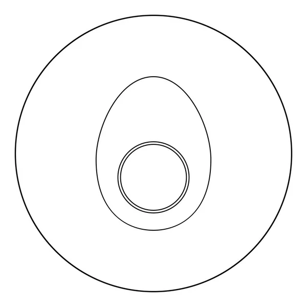 Œuf Pièce Icône Noire Cercle Vectoriel Illustration Isolé Style Plat — Image vectorielle