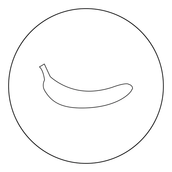 Banane Schwarzes Symbol Kreis Vektor Illustration Isoliert Flachen Stil — Stockvektor
