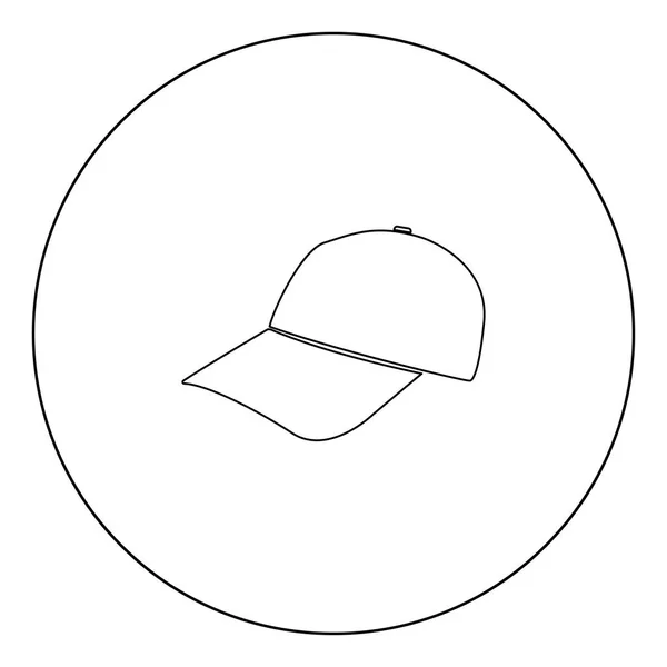 Черная Иконка Бейсбольной Кепки Векторной Иллюстрации — стоковый вектор