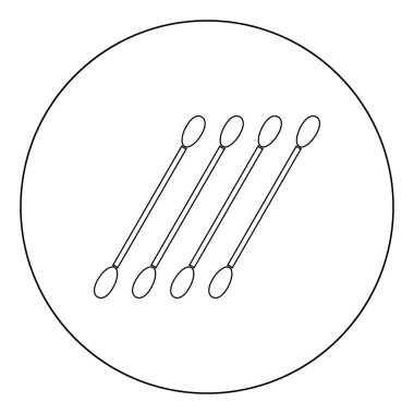 Pamuk temizleme bezi simge siyah renk daire Anahat vektör çizim