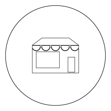 Simge siyah renk daire Anahat vektör çizim içinde saklamak