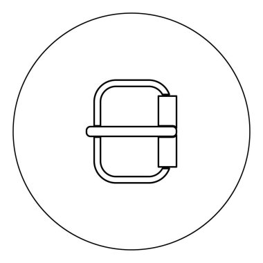 Simge siyah renk daire Anahat vektör çizim toka