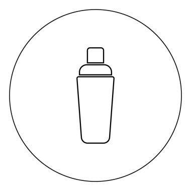 Shaker simge siyah renk daire Anahat vektör çizim