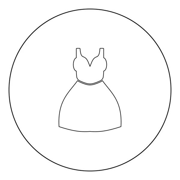 Femme Robe Icône Couleur Noire Dans Cercle Illustration Vectorielle Contour — Image vectorielle