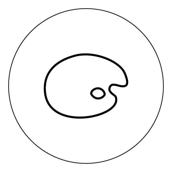 Icône Palette Couleur Noire Dans Cercle Illustration Vectorielle Contour — Image vectorielle