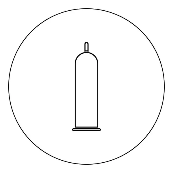 Barvy Ikony Černý Latexový Kondom Kruhu Osnovy Vektorové Ilustrace — Stockový vektor