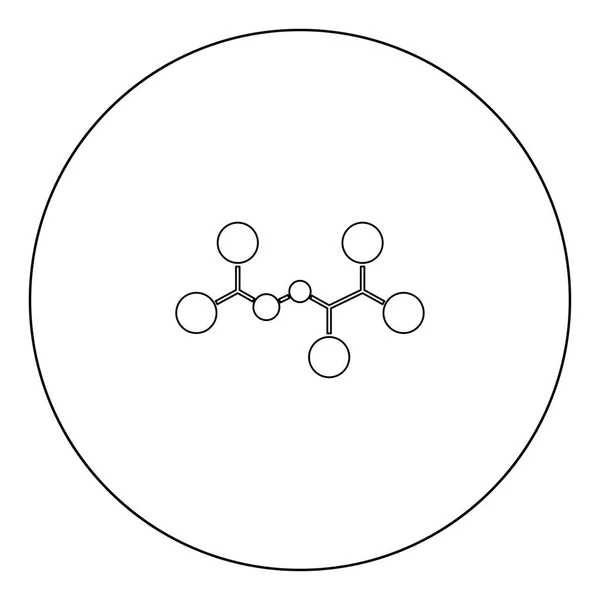 Icona Molecolare Colore Nero Cerchio Contorno Illustrazione Vettoriale — Vettoriale Stock