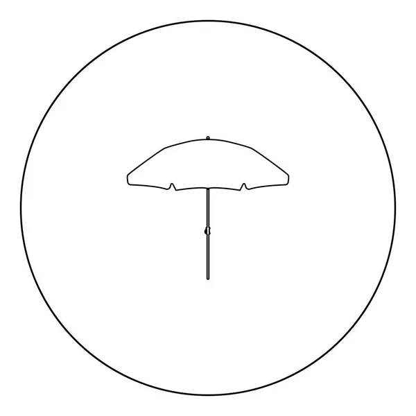 Sonnenschirmsymbol Schwarze Farbe Kreis Umriss Vektor Illustration — Stockvektor