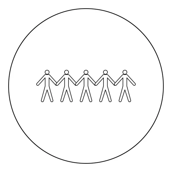 Ομάδα Εργασίας Έννοια Εικονίδιο Μαύρο Χρώμα Κύκλο Διάρθρωσης Εικονογράφηση Διάνυσμα — Διανυσματικό Αρχείο