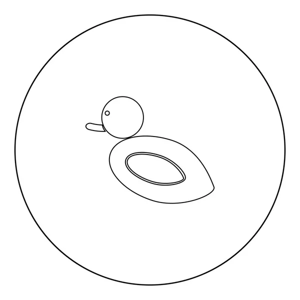 圆形轮廓矢量图中的鸭子图标黑颜色 — 图库矢量图片