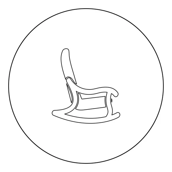 Cadeira Balanço Ícone Cor Preta Círculo Esboço Vetor Ilustração — Vetor de Stock