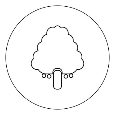 Meyve ağacı simge siyah renk daire vektör illüstrasyon izole anahat