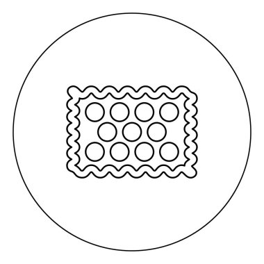 Tanımlama bilgisi simge siyah renk daire vektör illüstrasyon izole anahat