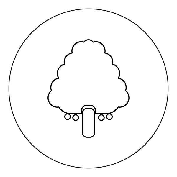 Árbol Frutal Icono Color Negro Círculo Vector Ilustración Contorno Aislado — Vector de stock