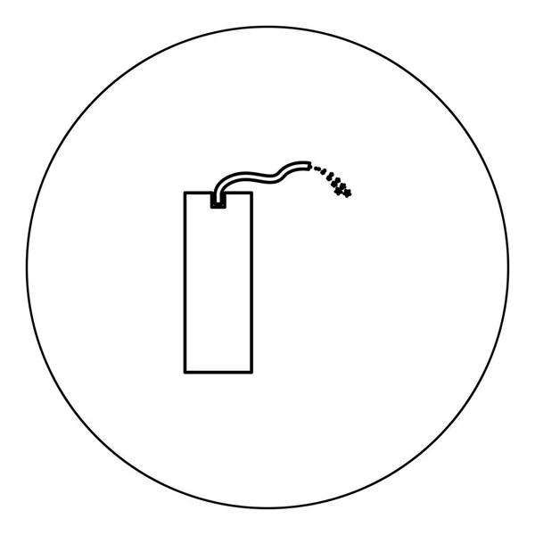 Barva Černý Dynamit Ikonu Kruhu Vektorové Ilustrace Izolované Osnovy — Stockový vektor