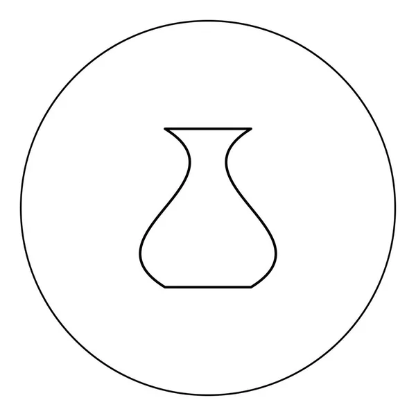 Ваза Значок Чорного Кольору Колі Векторні Ілюстрації Ізольовані Контури — стоковий вектор