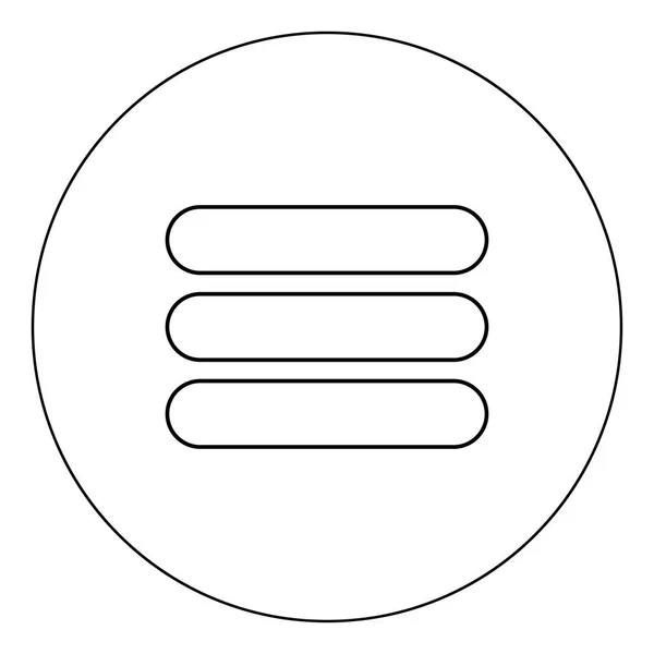 Liste Symbol Schwarze Farbe Kreis Vektor Illustration Isolierte Umrisse — Stockvektor