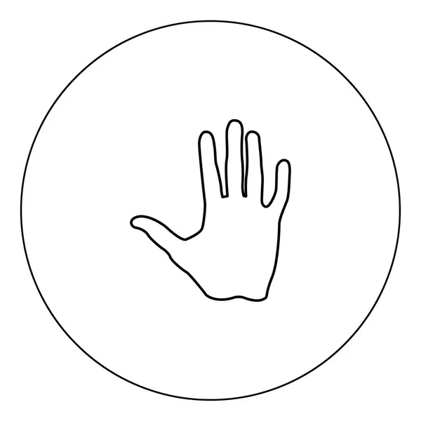 Черный Цвет Человеческой Руки Векторной Иллюстрации Круга — стоковый вектор