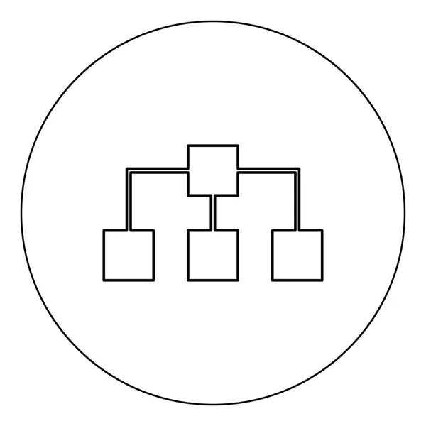 Icona Rete Colore Nero Cerchio Illustrazione Vettoriale Contorno Isolato — Vettoriale Stock