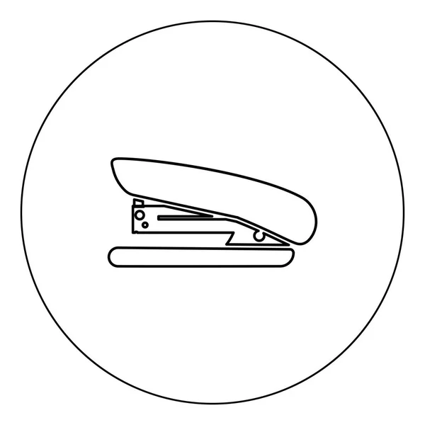 Icono Grapadora Color Negro Círculo Vector Ilustración Contorno Aislado — Vector de stock